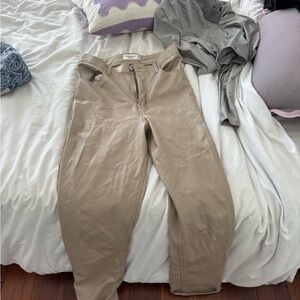 Abercrombie Beige Leather Pants
